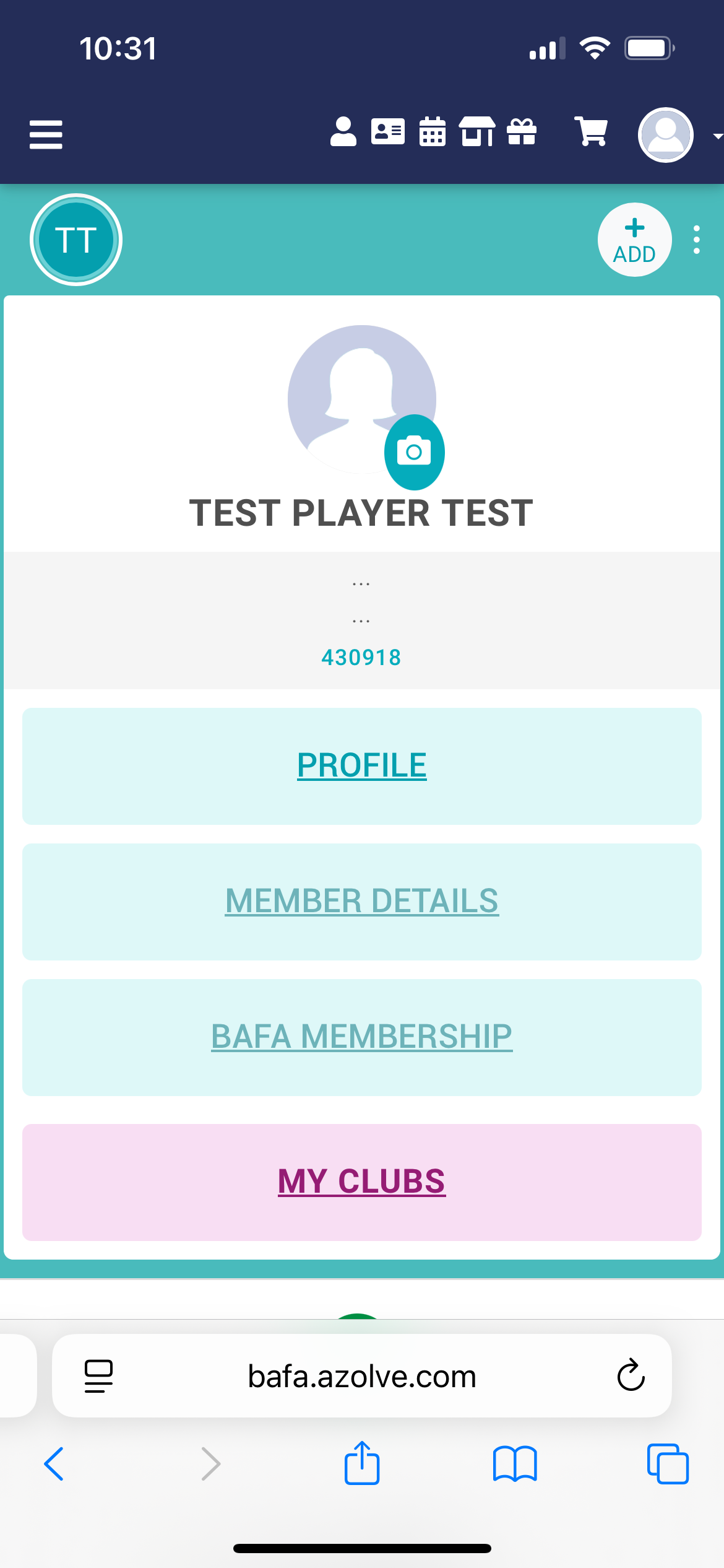 JustGo profile page